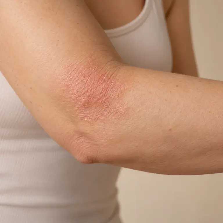 Empfindliche, trockene Haut am Arm – KI-Symbolbild
