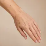 Handrücken mit Pigmentflecken – KI-Symbolbild
